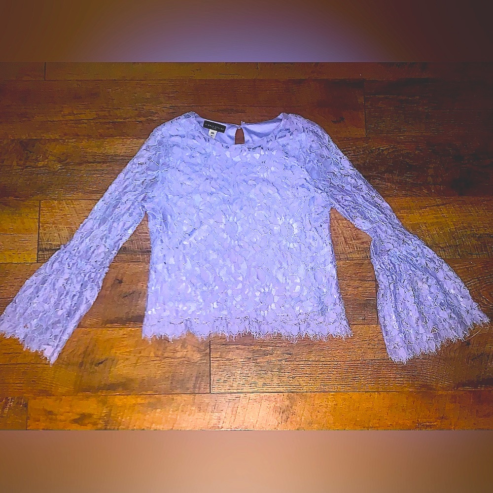 Purple, Lace, Long sleeve top